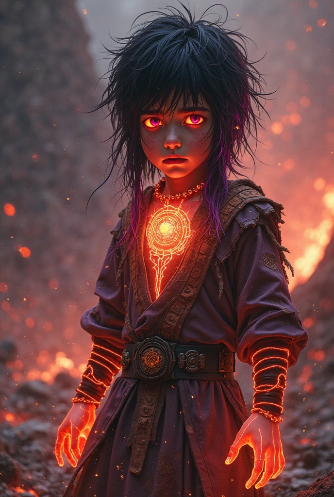 Young Asura guy with long hair crying