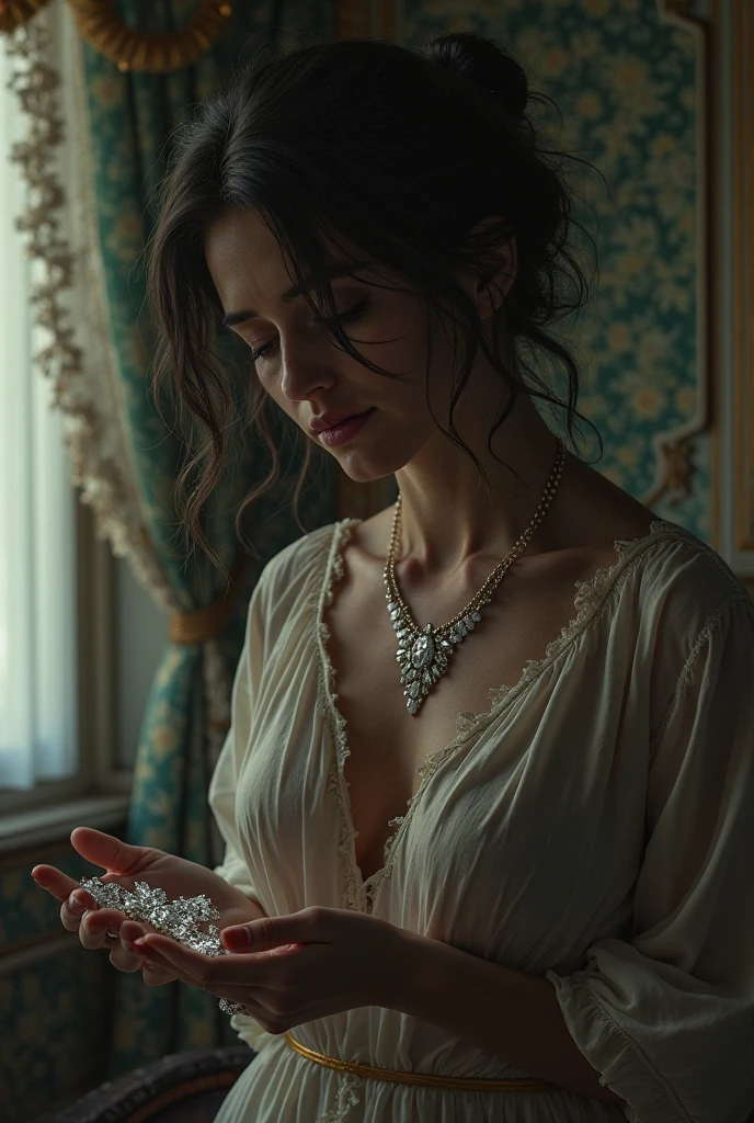 génére moi la plus belle lycéenne du monde bien habillé avec beaucoup de bijoux des beaux accesoir belle grande avec beaucoup de détails un visage de déesse le plus beau visage du monde ultra détaillé en 8k ultra réaliste avec une impression de vrai humaine