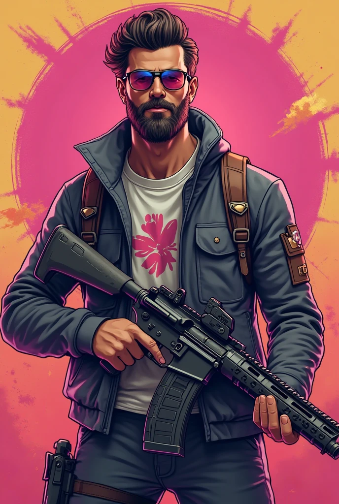 High Quality, Masterpiece, 1boy, IncrsGift, <lora:IncomingValentineGiftPOVOneHandV3:1>, incoming gift, Jetstream Sam, facial hair, male focus, beard, cyborg, <lora:Char_MGR_JetstreamSam:0.75>, smirk, cowboy shot, outdoors,