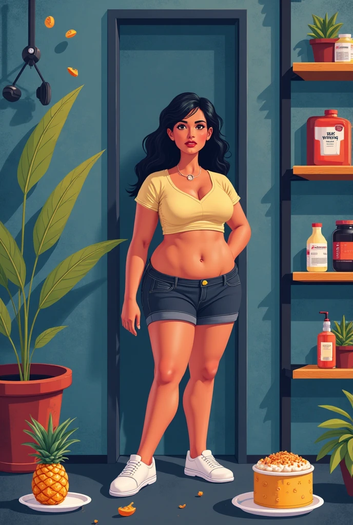 Create a half-realistic drawing image about Healthy Transformation - 30-Day Diets to Lose Weight Drawing with a meaning for losing weight and a 30-day diet