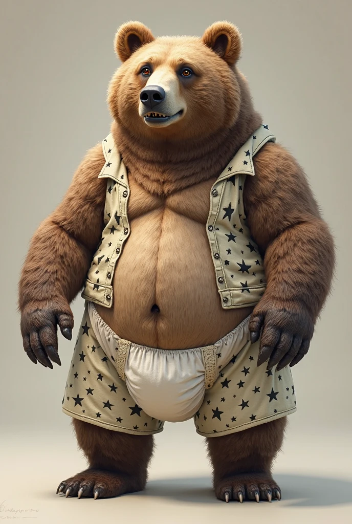 Bear Face, big fit ass, Stately, bonitas, stark, stylish, iron, wearing a construction helmet. sunglasses. Put on a pair of pants. Pixar-style.