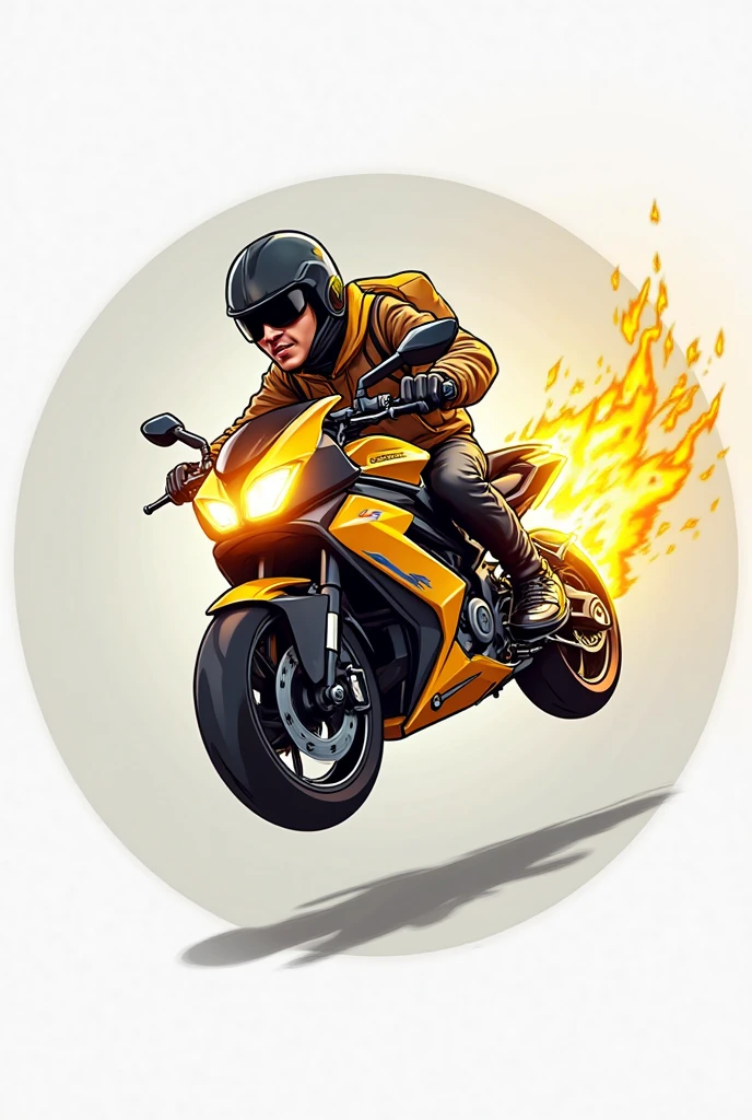 Man in a motorized wheelchair, exhaust coming out fire, blue helmet, gleaming green glasses, speed effects, cinematic focus, 8k quality