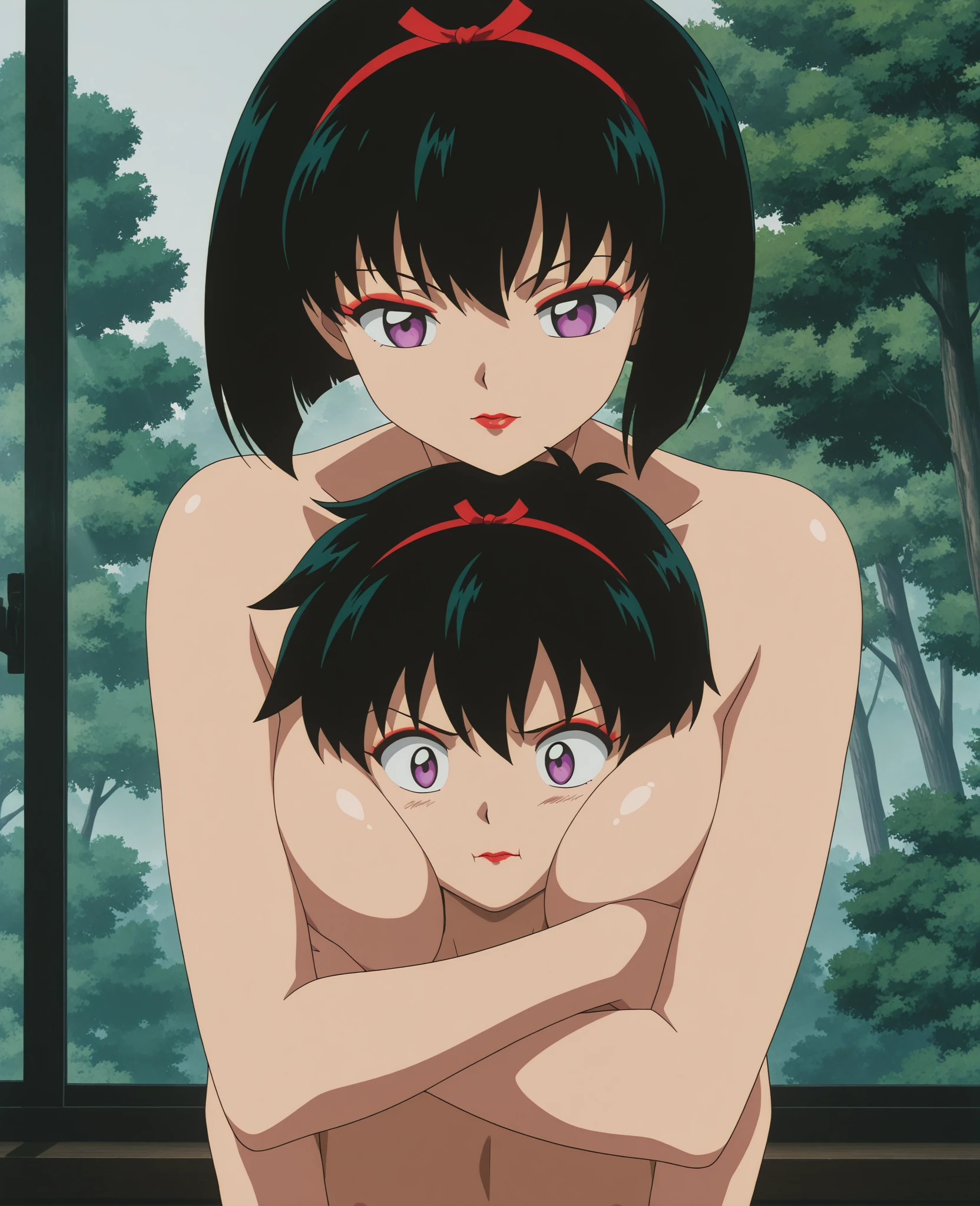 (1980's anime, cel anime, clean brush strokes, highly detailed, crisp image, NSFW, perfect anatomy), class room background, full body, female masturbation (fingering:1.5), 1girl (Solo:1.5), eyebrows visible through hair, bangs, dark brown hair, open eyes, blue eyes (beautiful detailed eyes:1.2), look at viewer, smile (caring look:1.5) (vulgarity:0.0), open mouth (stick out tongue:0.0), full body, full nudity (completely nude:1.5), toddler, preschooler, crouching, skinny arms (V sign with both hands:0.0), (female armpit hair:0.0), immature body (flat chest:1.4), natural saggy tits (pointed breasts:1.1), puffy areola (nipple buried in areola:1.5), wide areolae (ebony areolae:1.5), highly detailed areolae (glands of montgomery:1.5), puffy areolae (inverted nipples:1.5), narrow waist, small ass, navel, no panties (pubic hair:0.0), pussy, clitoris, clothes, narrow thighs, skinny legs, barefoot, barefeet, squatt (spread legs:1.2) (cumdrip:0.0), kneepits, tiptoes, anal fluid, no shoes, 