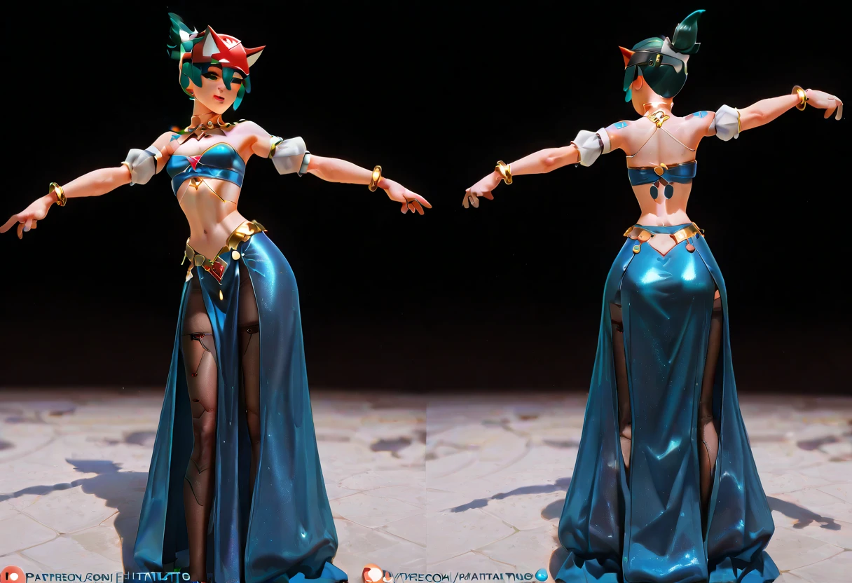 (Best quality at best),4K,noble shrew,from a foreign race,Wearing exotic tribal clothes,keep hair short,The stands up,long leges,The expression is very charming