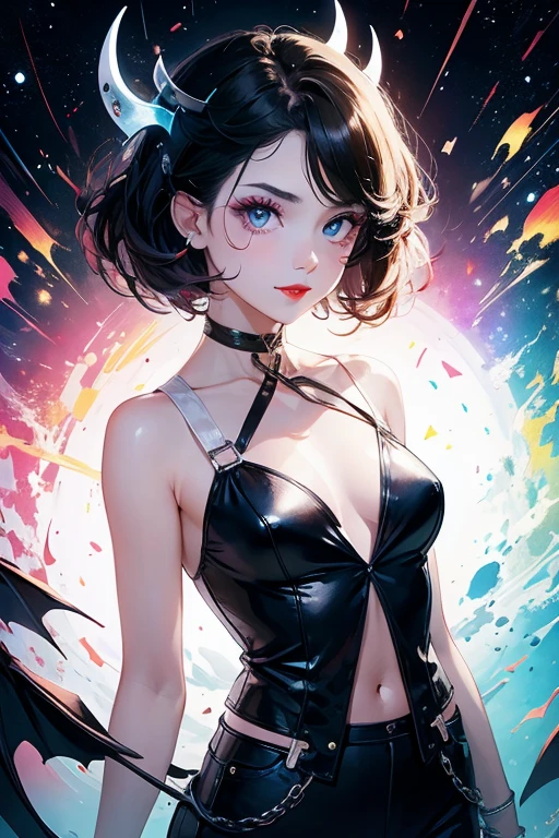 In this breathtaking image, we witness the mesmerizing allure of a young Brazilian woman who has been crowned the winner of a prestigious Tumblr contest. Exuding an enchanting gothic aesthetic, she captivates the viewer with her fierce yet feminine presence. At the age of 20, she stands as a paragon of beauty and sophistication.
With her short hair styled in a chic full bangs, she showcases her individuality and effortless cool. The sleeveless shirt she adorns gracefully accentuates her alluring physique, while her striking black hair perfectly contrasts with her radiant pink lips. As we gaze into her expressionless eyes, we are astounded by the meticulous realism and hyperrealism captured by the skilled photographer.
To immortalize this remarkable moment