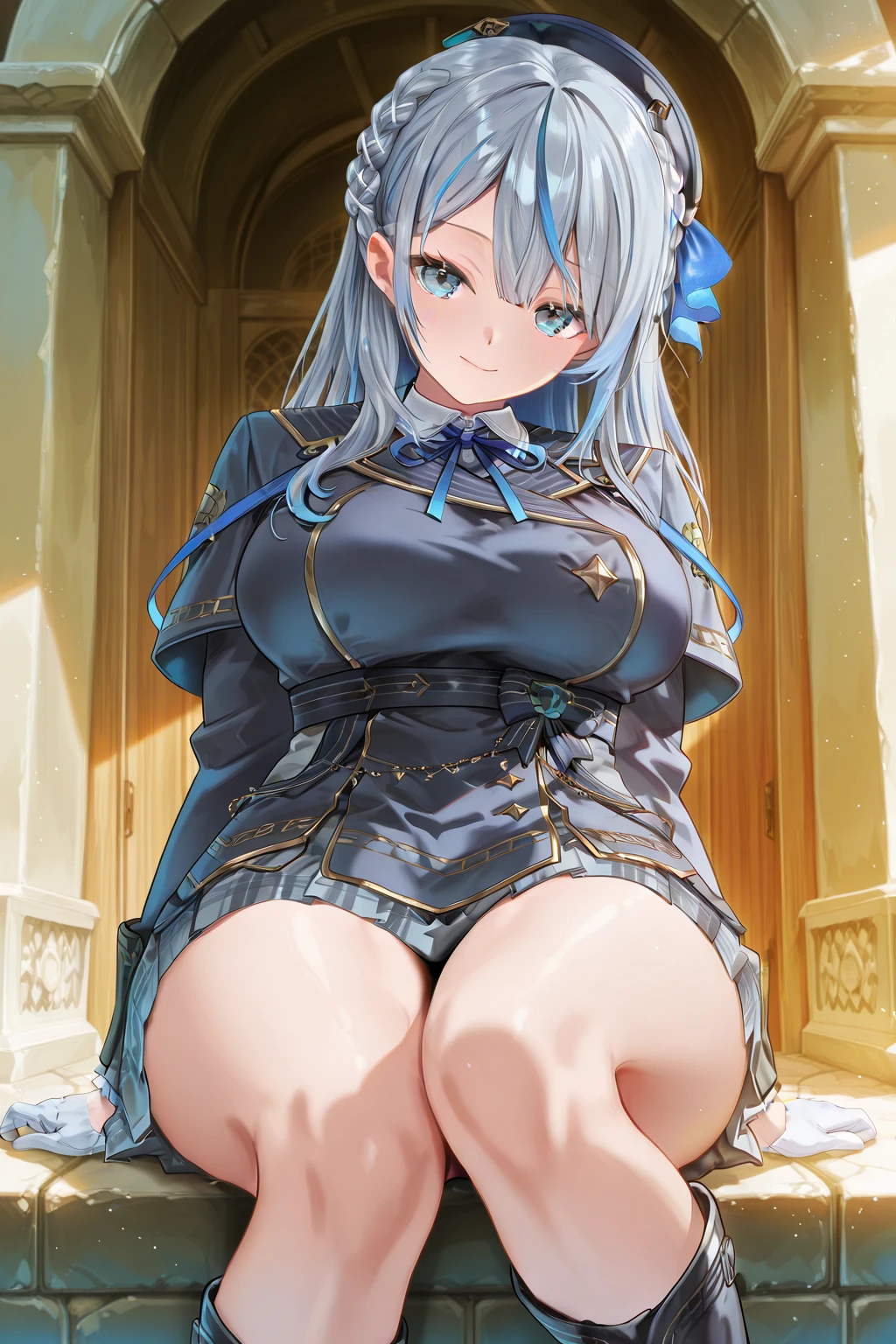 ((masterpiece, best quality)), high resolution,ultra detailed, detailed background, perfect lighting,detailed beautiful eyes,cute pussy,1girl,solo,nsfw,clitoris,vagina,embarrassed,blush,look at viewer,steam,sweat,aroused,pussy focus,(from below),from front,standing,wavy mouth,open mouth,in heat,fisheye lens,confused,(show off pussy,bottomless,skirt lift:1.2),light blue hair,ponytail,hairclip,green eye,kawaii,over size head,teenage,medium breast,old japanese house,night sky