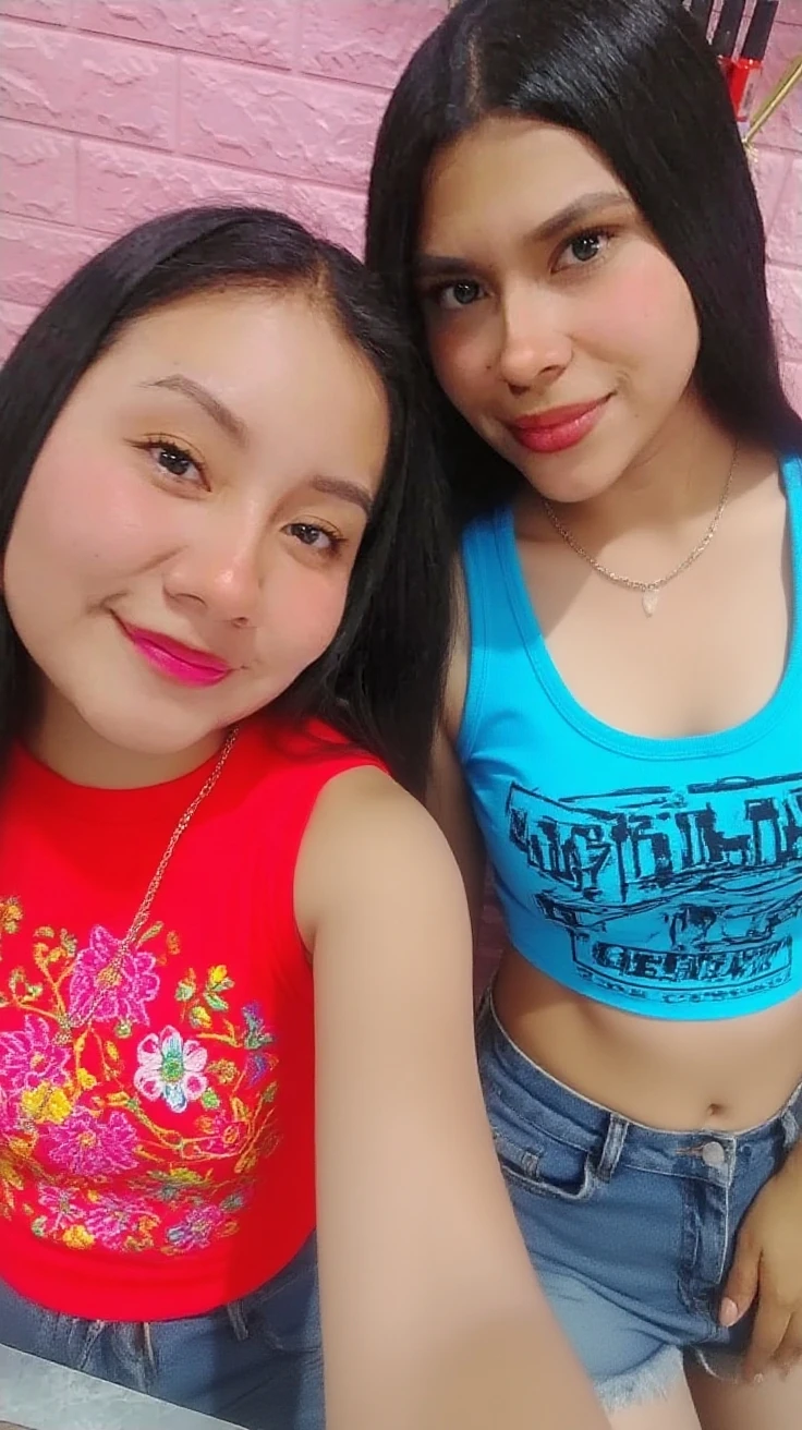 There are two women posing for a photo in a room, tomado en club nocturno, 1614572159, scandy y arender, foto tomada en 2 0 2 0, sexy :8, taken in the early 2020s, 2995599206, imagen de perfil