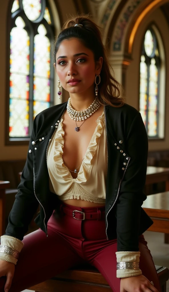 BREAK looking at viewer, BREAK (masterpiece:1.2), best quality, high resolution, unity 8k wallpaper, (illustration:0.8), (beautiful detailed eyes:1.6), extremely detailed face, perfect lighting, extremely detailed CG, (perfect hands, perfect ???????),church,benches,icons,candles,crosses,night,dark atmosphere,low light,albedo, ahoge, black hair, horns, long hair, (yellow eyes:1.5),skinny fit,
bare shoulders, belt, black wings, collarbone, dress, feathered wings, frills, long sleeves,necklace, off shoulder, off-shoulder sweater, sweater, sweater dress, thigh strap, white sweater, wings, wrist ribbon, thighs,maniac smile,stockings,medium breast,full body,high heels,standing in middle of church,from below,long legs.