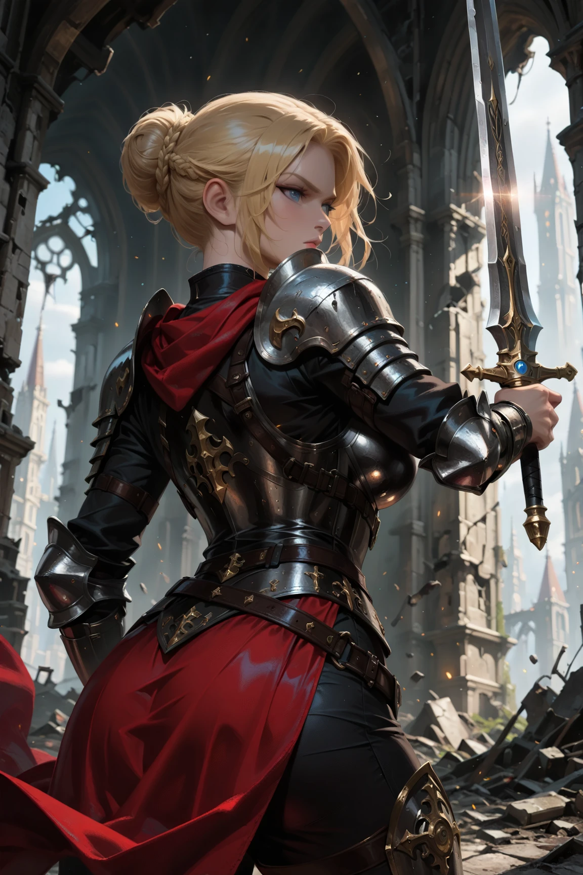 (Magic: The Gathering card design:1.2),Female knight character