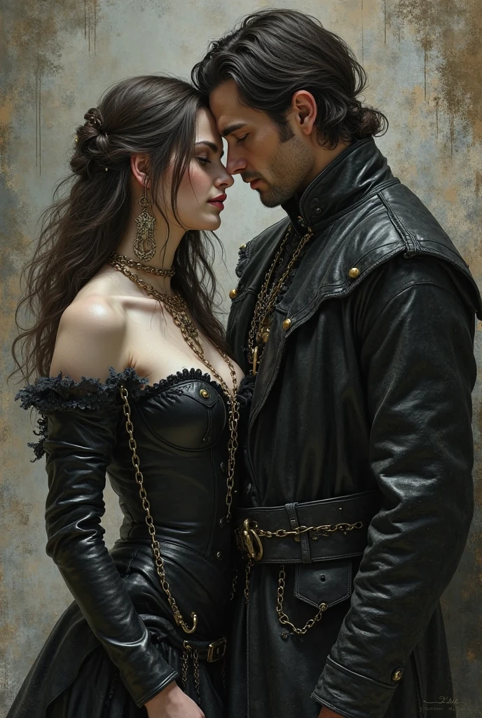 No clothes on, with holding breasts Perky nipples low cut clevage low cut blouse, Casal de um homem e uma mulher, Jake Gyllenhaal abraçando Gal Gadot, casal de beleza estonteante, beautiful facial features, Hi-Def, ultradetalhe, European facial features, Realeme Fentezi, pattern, retrato, olhares penetrantes, olhares apaixonados, jovem mulher: mulher de beleza estonteante e sexy, 36 anos, Cabelos Pretos Longos E Ondulados, olhos escuros, serious look, (((vestido preto medieval com detalhes intrincados))), Vestido ultra-detalhado, Gothic dress, goth woman, stout physique, homem forte: (((Man with robust physical appearance and long dark hair))), beautiful facial features, Man hugging woman, intimate interaction, Romantic Interaction, Wise, Bruxo, Homem misterioso, (rosto lindo), atordoante, Head is tilted upwards, (calm expression on his face), calmo, intimate interaction, Roupas detalhadas medievais, scenecy: vista lateral Enorme sala do trono com grandes janelas, vista lateral traseira: A man hugs a woman, Standing behind the pair of the throne (((Homem)), fotografia de moda, (Retrato completo), (metade), Antecedentes detalhados, rostos detalhados, (stonepunkAI, tema pedra:1.1), textura de pele realista, Clear focus, low lighting, gothic scenario, Gothic style, Bons momentos, romantico, romantic pair, Sombras, espalhamento subsuperficial, complexo, altamente detalhado, ((Film)), Dramatic, (extremely high quality, Concedido, master part: 1.5), (Realismo: 1.5)