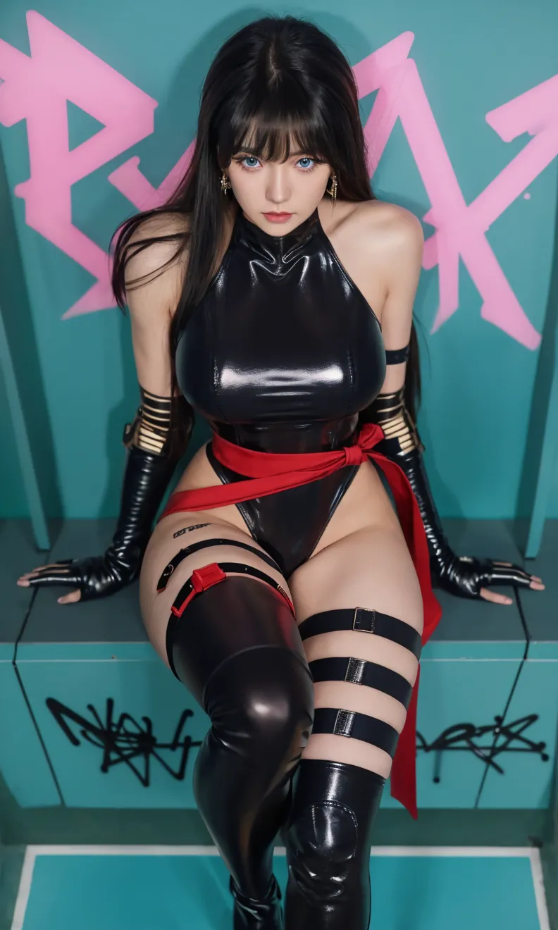 (Top quality, Masterpiece: 1.2), 1girll, Beautiful, Bigboobs,Corset, Beautiful, Style, Sexy, elegant,Red over-the-knee boots,Attractive, Full body vista,Full body photo,Sexy, Beautiful and Well-groomed face, Beautiful eyes, Beautiful hair, Smooth skin, Beautiful mouth, Smooth legs,Red over-the-knee boots Balance body, fashionable with a change of clothes, Mizuki Yukikaze, Hair ribbon, One Pee Stan, Red theme, Photorealistic, Sexy, woman, woman, Girl, Real, Taimanin suit,Red over-the-knee boots