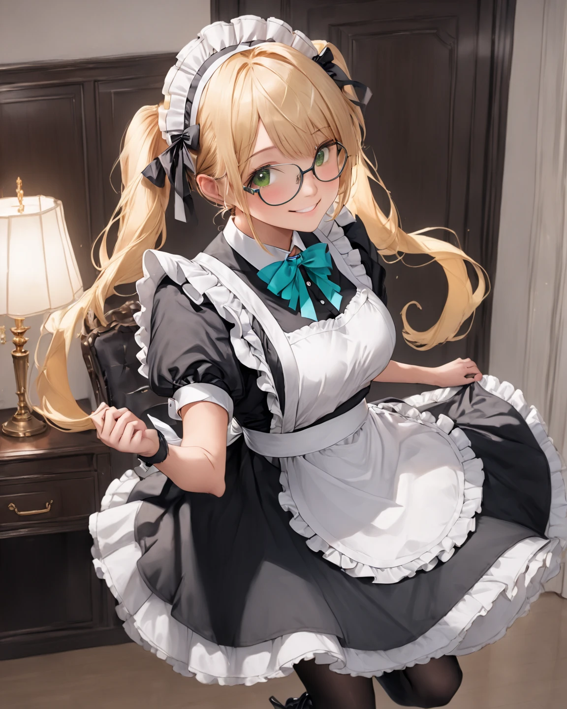 (Absurd 2.), (Highest quality), (Very detailed), (The private part is displayed),((Completely naked)),(Small breasts:2), ((whole body)), ((apron)), (Blushing with embarrassment、apronだけでの姿を視聴者に見せつけ、The mouth is slightly open and the tongue is slightly sticking out.), High protruding buttocks, (apron), Writhing, ((Retrospective Viewer)), ???????,Firm big ass, 裸で上半身を隠すapronを着ている, Sidelong glance, Lewd, lure, Naughty expression,Inviting, Girl,Young face,smile,kitchen, ponytail,Twin tails、Ultra-slim legs、((Wearing round frame glasses))、Shiny black hair、Wet、Slim body、Amazingly cute、gossiper、Cat&#39;s Tail
