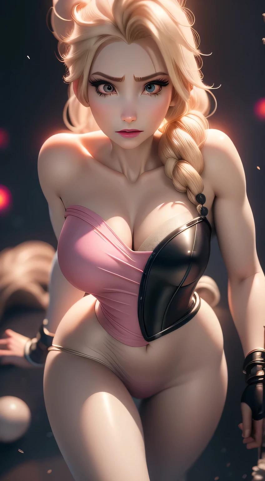 An Idol k-pop girl, (cute face:1), (lewd face:1), braid hair, intricate face details, detailed face, golden ratio face, ((huge breasts:1)), ((large breasts:1)), ((giant breasts:1)), ((big breasts:1)), ((slim waist:1)), ((big butt:1)), ((big hip:1)), ((big thighs:1)), ((thick thighs:1)), ((intricate hands:1)), ((detailled hands:1)), ((intricate feets:1)), ((detailled feets:1)), (polished skin:1,9), (sweaty:1,9), (thicc:1), (erotic:1), (perverted:1), (she is sexually aroused:1), (full body:1), (look at viewer:1), 64K, UHD, HDR, global illumination, (high quality, high detailed, hyper detailed, extremely detailed), photo realistic, ultra realistic, art photo, (clarify the details, detailed parts body), intricate artwork masterpiece, trending on artstation