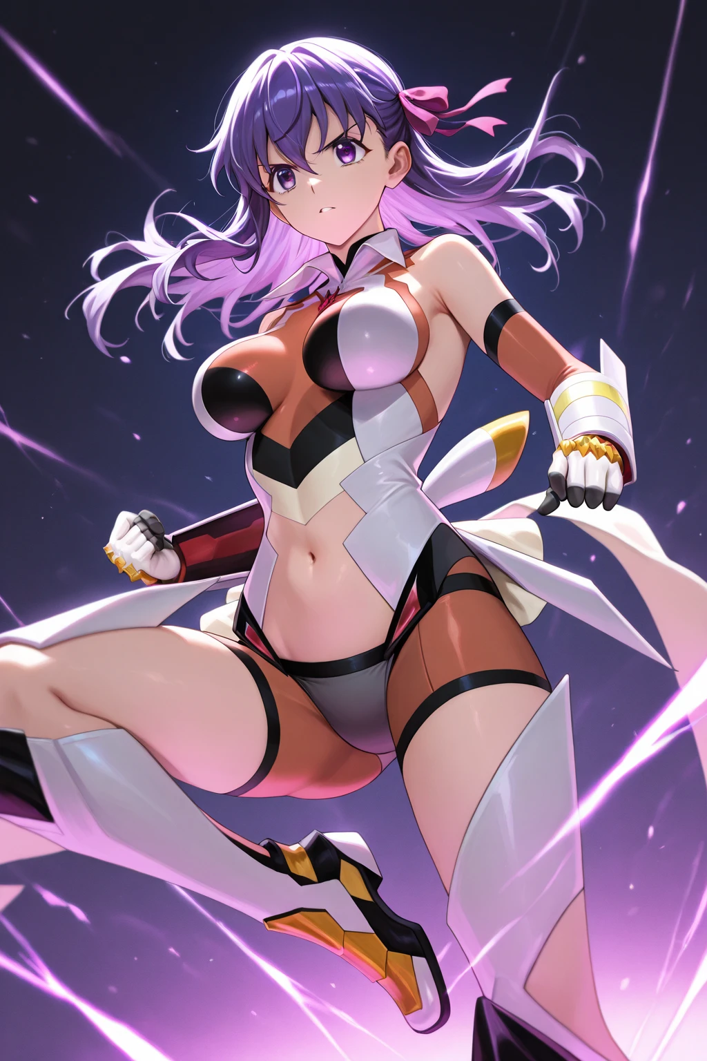 (best quality,4k,8k,highres,masterpiece:1.2),ultra-detailed,anime girl fantasy,sci-fi,space suit,big,front view,solo photo,thick hair,thick thighs,standing,thick legs,colorful,powerful lighting,deeper shadows,sharp focus,detailed facial features,sparkling eyes,stylish outfit,vibrant colors,background with celestial elements.
