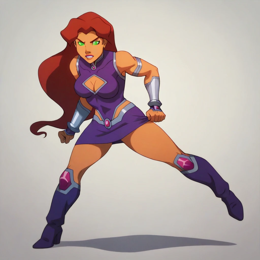 Rhea Jones, Lodestone from doom patrol, (spritesheet 4 frames of a punch:1.6), (red 2 tiny braids long hair:1.4), (huge breast:1.6), wearing a violet costume, big white in the chest and stomach, with white belt, white glowes, white boots, (screenshot of a beat em up videogame), (she's surrounded by a purple energy:1.5), (3d style:1.4)