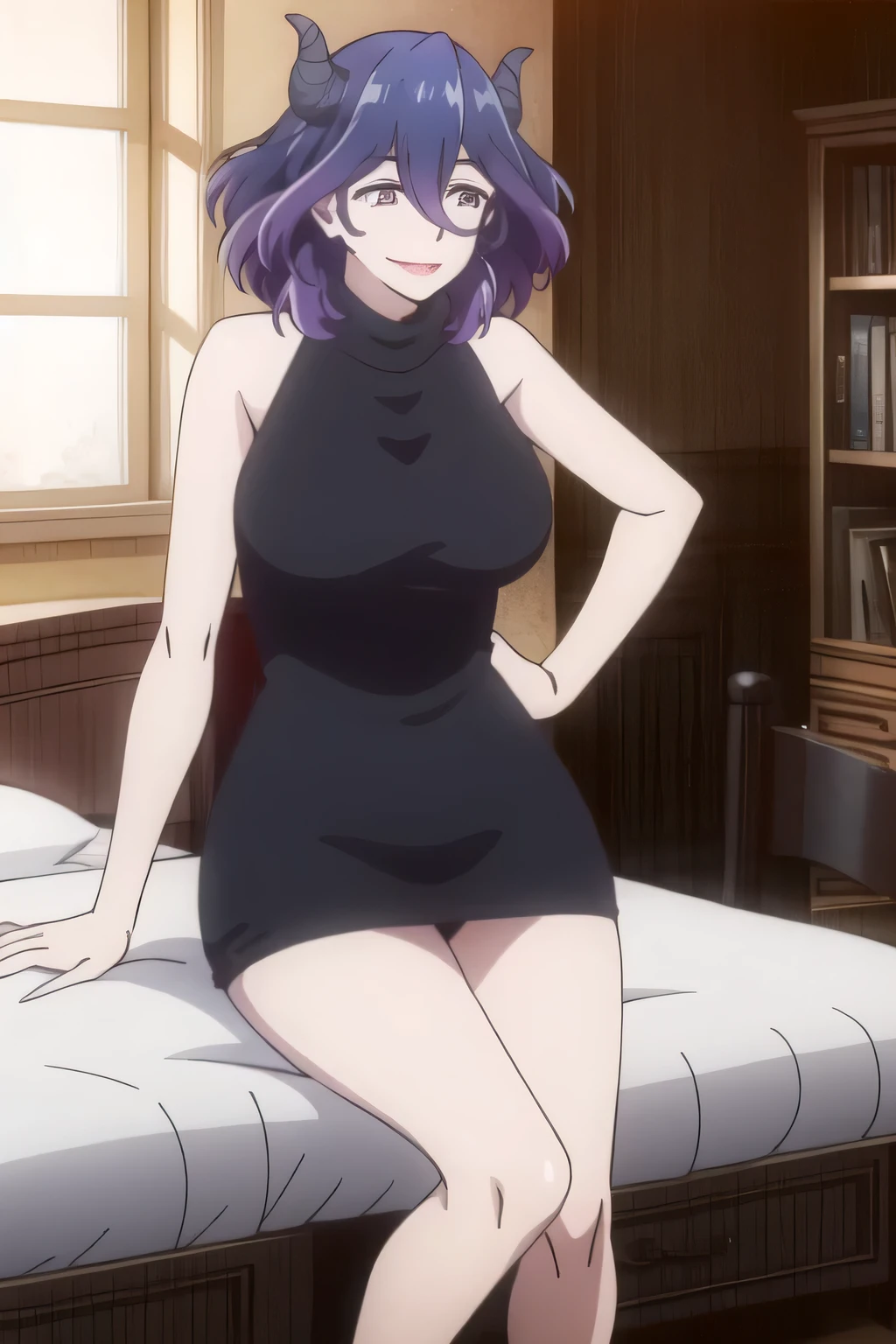 Can you draw a child's little devil,Smile Yang,Naughty woman,不気味なSmile Yang,can you draw the devil's laughing face,dark haired,Horned Woman,expression is a top priority, So、breasts are hidden by sleeveless clothes,Little Devil,Can you draw a devil's figure,mischievous women ,only, ,(depicts a more delicate expression),(black underwear),expression is a top priority, So、grimace,can you accurately describe her hands and feet,、 , Attractive 20 Year Old Woman , , , big breasts, thin waist ,beautiful legs,big boobs , sleeveless dress miniskirt clothes, ,please draw her facial expressions more delicately,Beautiful woman,