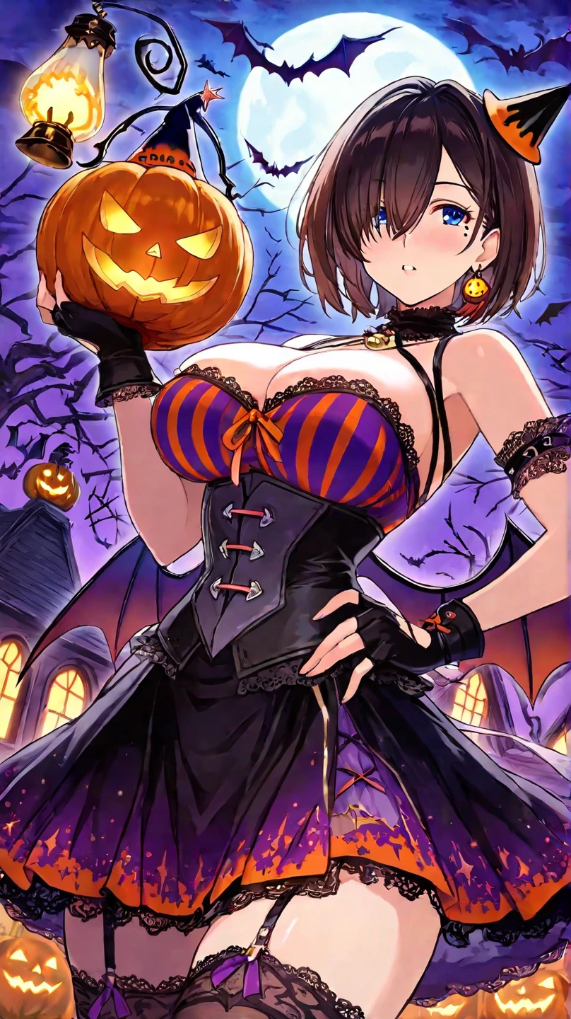 8k,4k,highres,high quality, absurdres, finely detail,manga,anime coloring,
1girl,16yo,bangs,short hair,seductive,attractive,halloween costume,dramatic angle,forest,night,evening,ghost
