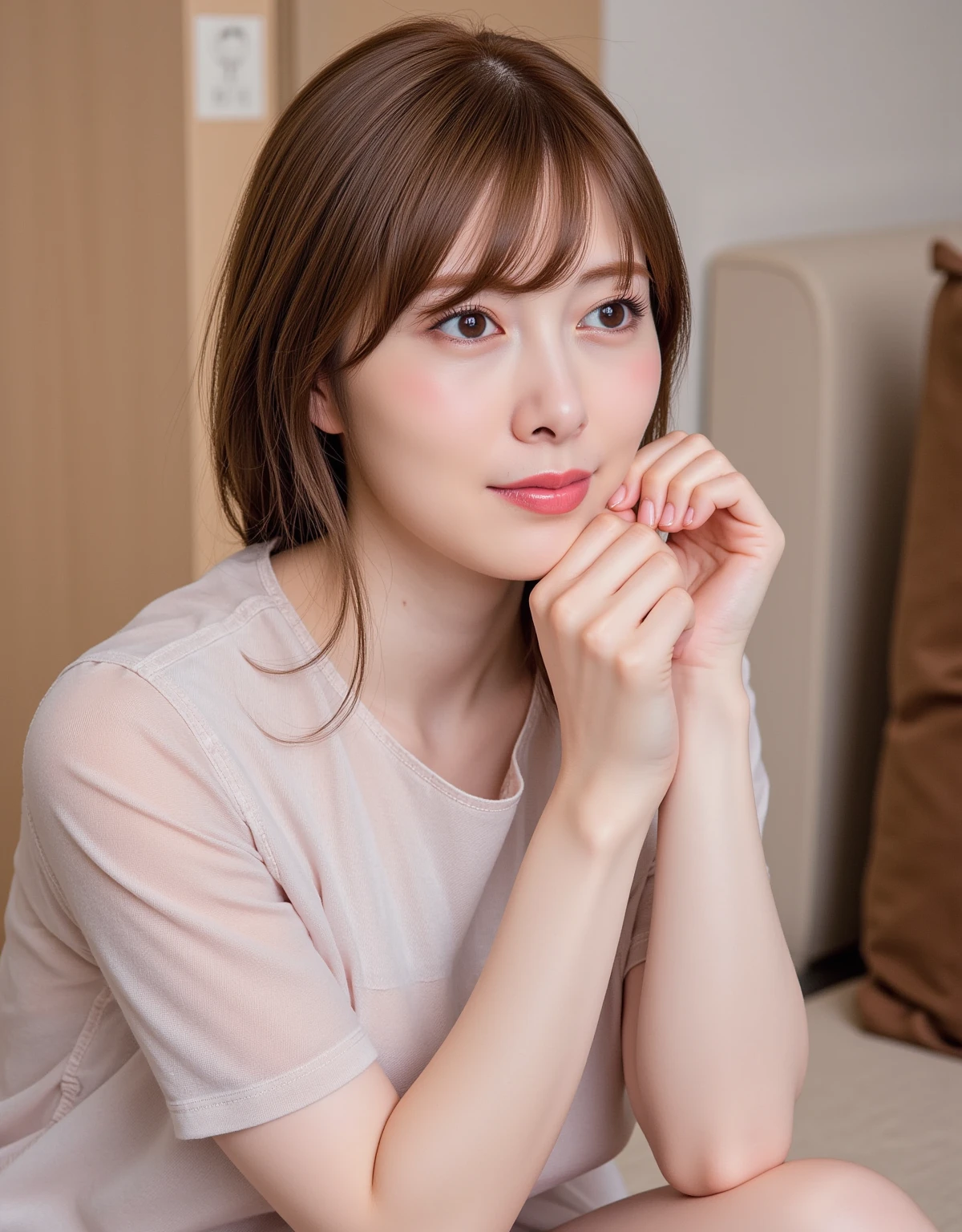 ((A luxurious white shirt and luxurious white panties:1.4))、(Hair tied up、Woman riding a gondola in Venice、Woman toasting with a red Venetian glass:1.4).Woman in a gondola in Venice、Light brown hair、Elegant hairstyle、Blue Eyed Woman、A woman with a cute upward gaze、When the sky gets dark、When the sun goes down the sky turns red、Tight clothing that shows your body lines、、Elegant summer knitwear、Elegant summer sweater、Leather Belt、Short skirt、Dress elegantly着こなす、Luxury Bagedium Shorthair:1.4))、The sun shines on her、Light brown hair、Light brown hair、The sky was dyed red、There are clouds、private's cute、Her ample breasts are obvious even through her clothes..、The shining sun is so beautiful、Dusk is approaching、Lens flare、You can see the sunset、((Sunlight reflecting off the ocean、Ocean View、The sun shines on the ocean、'beautiful.、Small earrings、private'evening、Birds are also flying、、Brown Hair Color、Tying up hair、The woman is on the right:1.4))、Luxury Leather Belts、Shiny clothes、Light beige hair color、Background Blur、Braid only the front hair、Light brown hair、{{Cowgirl Shot}}、((Close-up shot from the waist up、Ample breasts:1.4))、Smile、Silk clothing、Ample breasts that can be seen even through clothes、Braid only the front hair、Cowboy Shot、Gorgeous white collared silk shirt and brown skirt、Dress elegantly、Luxury Bags、A lovely smile、((Ample breasts))、Full body photo、ring、Short skirt、Tuck your hair behind one ear、Silver Necklace、smile、 Elegant ponytail、Caustics、Highly detailed photos、Very beautiful and ideal short hair、Super no makeup、(8k、RAW Photos、Highest quality、masterpiece:1.2)、(Realistic、Realistic)、1 girl、((Medium Short Hair、Looking into the camera:1.4))、Hair blowing in the wind