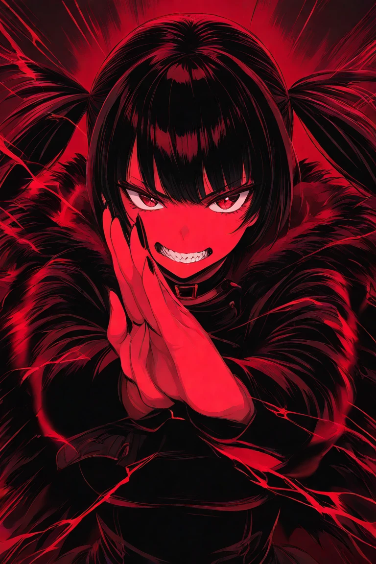 Blood red room, Flashing TV screen, 1girll, cabelos preto e longos, with hair dishevelled, Cover one eye and face, Bright red eyes, Wearing a white transparent robe, Looming full breasts, Half of the body is stuck on the TV screen, reaching out her hands，Straighten your body, Red nails are exposed, ????? the camera, hyper HD, Anatomically correct, Textured skin, Super detail, High details, High quality, A high resolution, 8K, hyper HD, Anatomically correct, Textured skin, Super detail, High details, High quality, Best quality, 8K,Leishnampo,Room 2,Horror