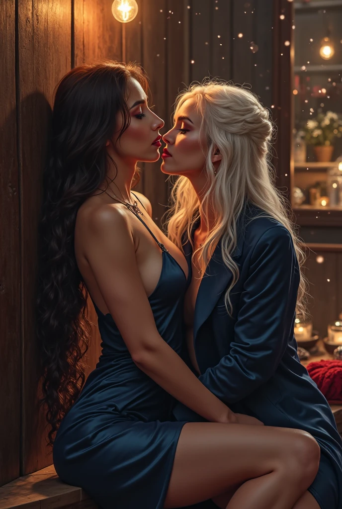 Daenerys and lara croft having sex in the bed