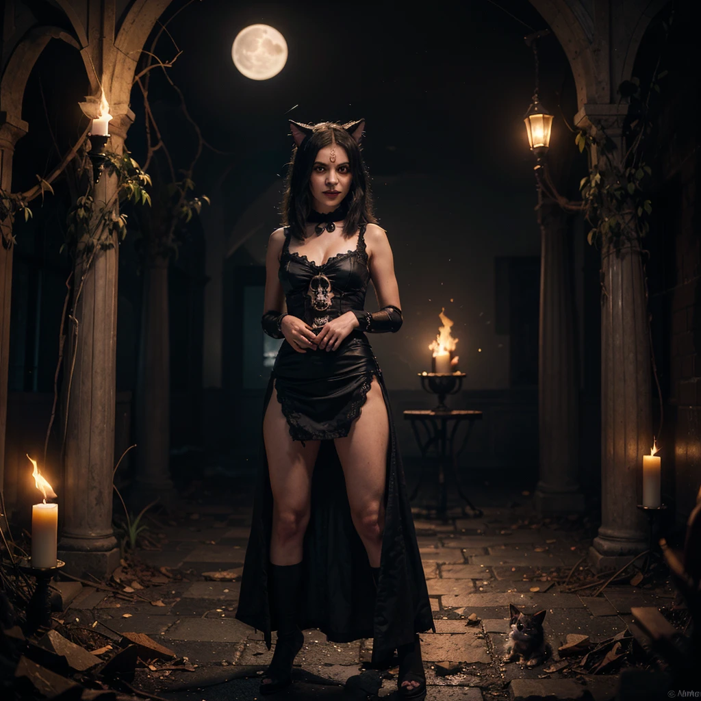 Dungeons and dragons tiefling sorceress with high horns and fully clothed, she’s extremely beautiful and has black hair