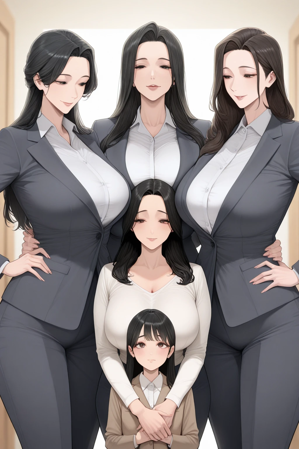 50 year old mature adult woman、Men holding penises and surrounding a girl、Teasing Smile、、From the penis、in the train、Bukkake for girls、Thick thighs crowded together、Plump Mature Woman、Glasses、Ugly、Knit dress
