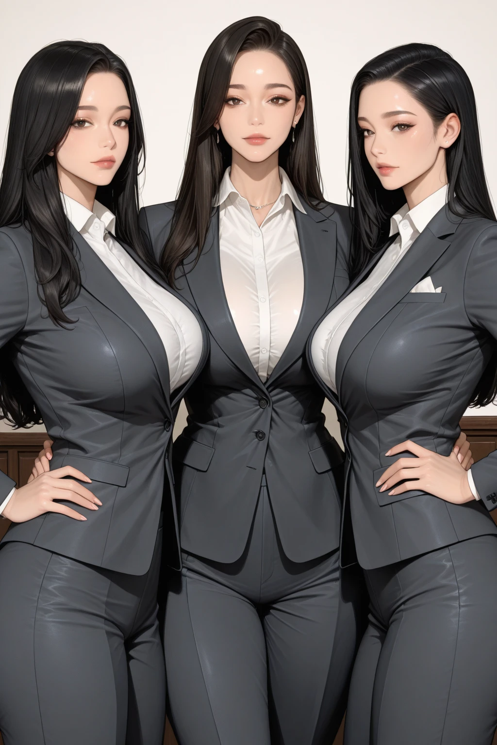 beautiful Asian woman, lips,makeup,milf,seductive,brown eyes,female teacher in suit and skirt,((in white background)),(huge public hair:1.4),((skinny)),(slender body),standing, smile,medium hair,silky hair, ((small breasts)), looking at viewer, onoff,ultra detailed, best quality,aesthetic ,museum quality, award winning, exquisite detail, breathtaking composition, masterful brushwork, striking contrast, flawless anatomy, meticulous rendering,extraordinary lighting,striking contrast,impeccable proportions,exceptional craftsmanship,sublime artistry,captivating atmosphere,mesmerizing elegance,sophisticated style,masterpiece