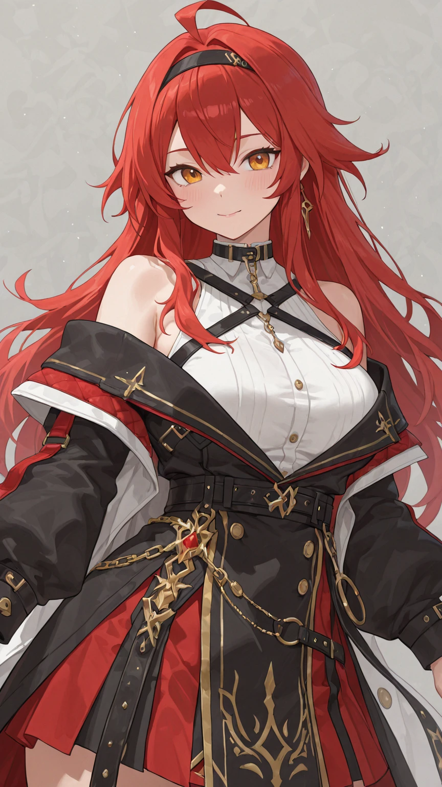 (young boy, official ar,best quality,unified 8k wallpape,32k,​Masterpiece,super detailed,ultra high resolution),best shade,excellent,Eyes and nose details,sharp pupils, Anime Tarot Card Art Style,crimson eyes, long hair, girl, 16year old, red hair, high ponytail, noble costume, ((black dress decorated by darkred, off shoulder dress, lace, stockings, cool, pale, cold, middle parted bangs)), Anime Tarot Card Art Style, fishtail long skirt, dance with skeleton, death, dark and scary atmosphere