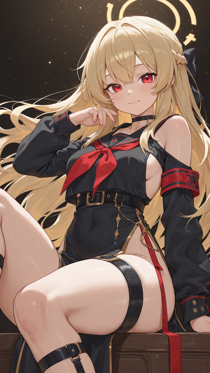 masterpiece, best quality, long hair,  medium breast, cleavage, navel, slim legs, morgan fate blonde hair, forest, nurse
