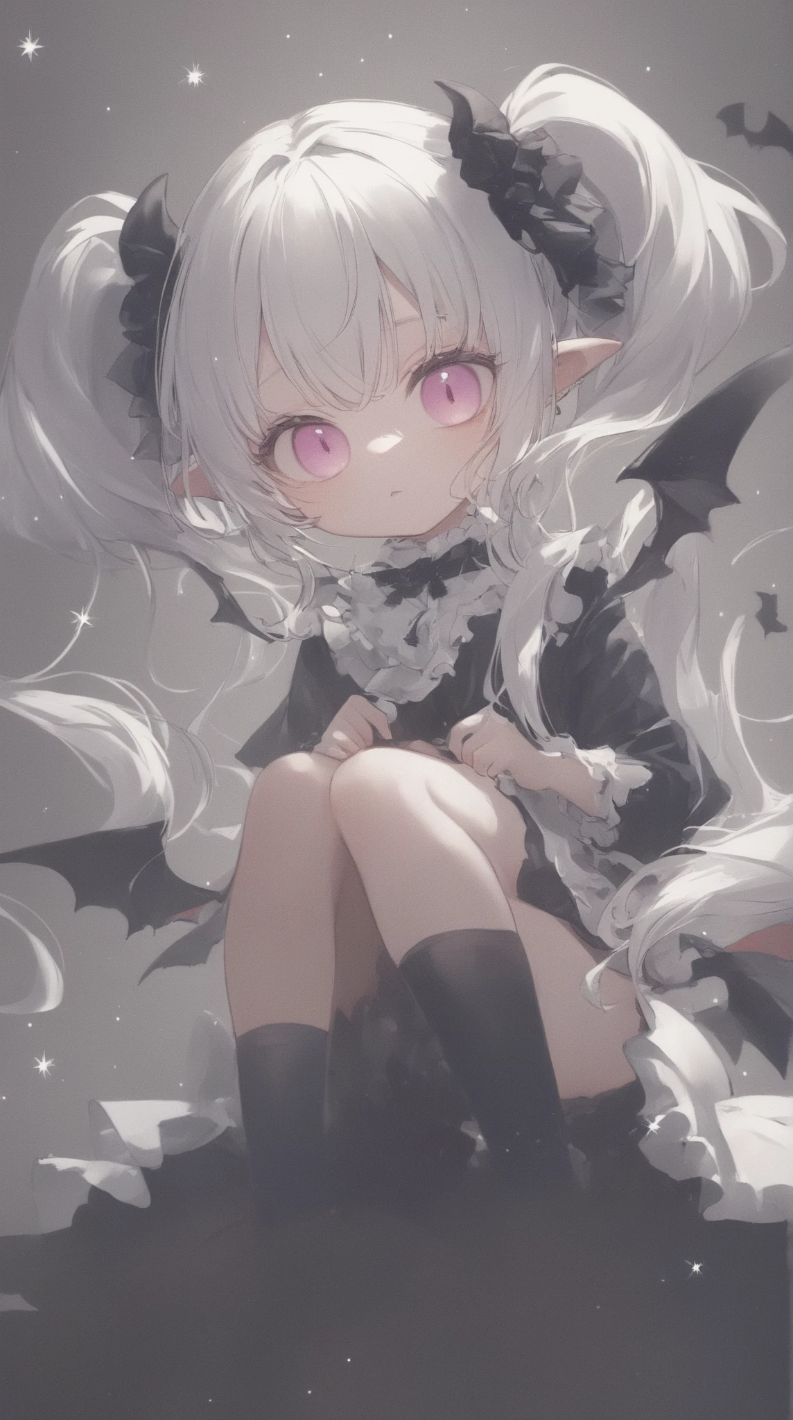 masterpiece,best quality,1girl,1girl, solo, long_hair, hina_\(blue_archive\), pantyhose, white_hair, horns, bangs, looking_at_viewer, wings, purple_eyes, sitting, halo, black_pantyhose, dress, blush, black_dress, ahoge, parted_bangs, alternate_costume, demon_horns, demon_wings, knees_up, indoors, bare_shoulders, very_long_hair, low_wings, multiple_horns, sleeveless, window, hand_on_own_face, hair_between_eyes, sleeveless_dress, closed_mouth, feet_out_of_frame, knees_together_feet_apart