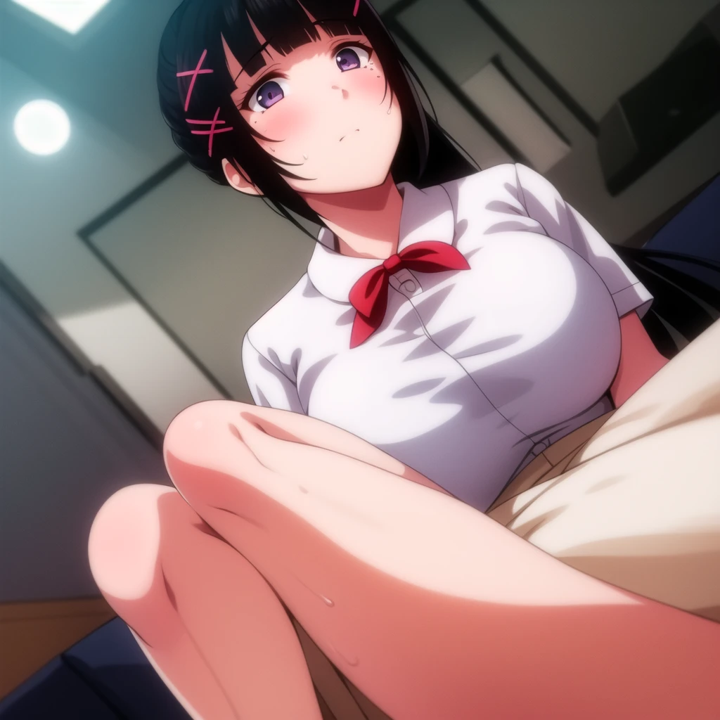 (8K:1.5),Erotic Images, (Masturbation), finger masturbation,anime, high school girl, Erect nipples, Pussy, Love juice overflows,Quiet,White underwear
