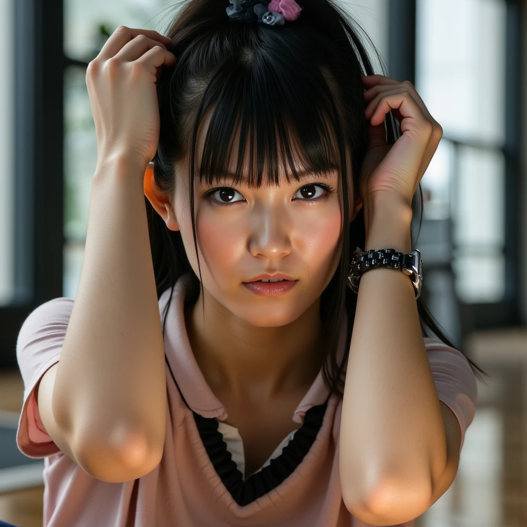 Anime girl chewing a gum