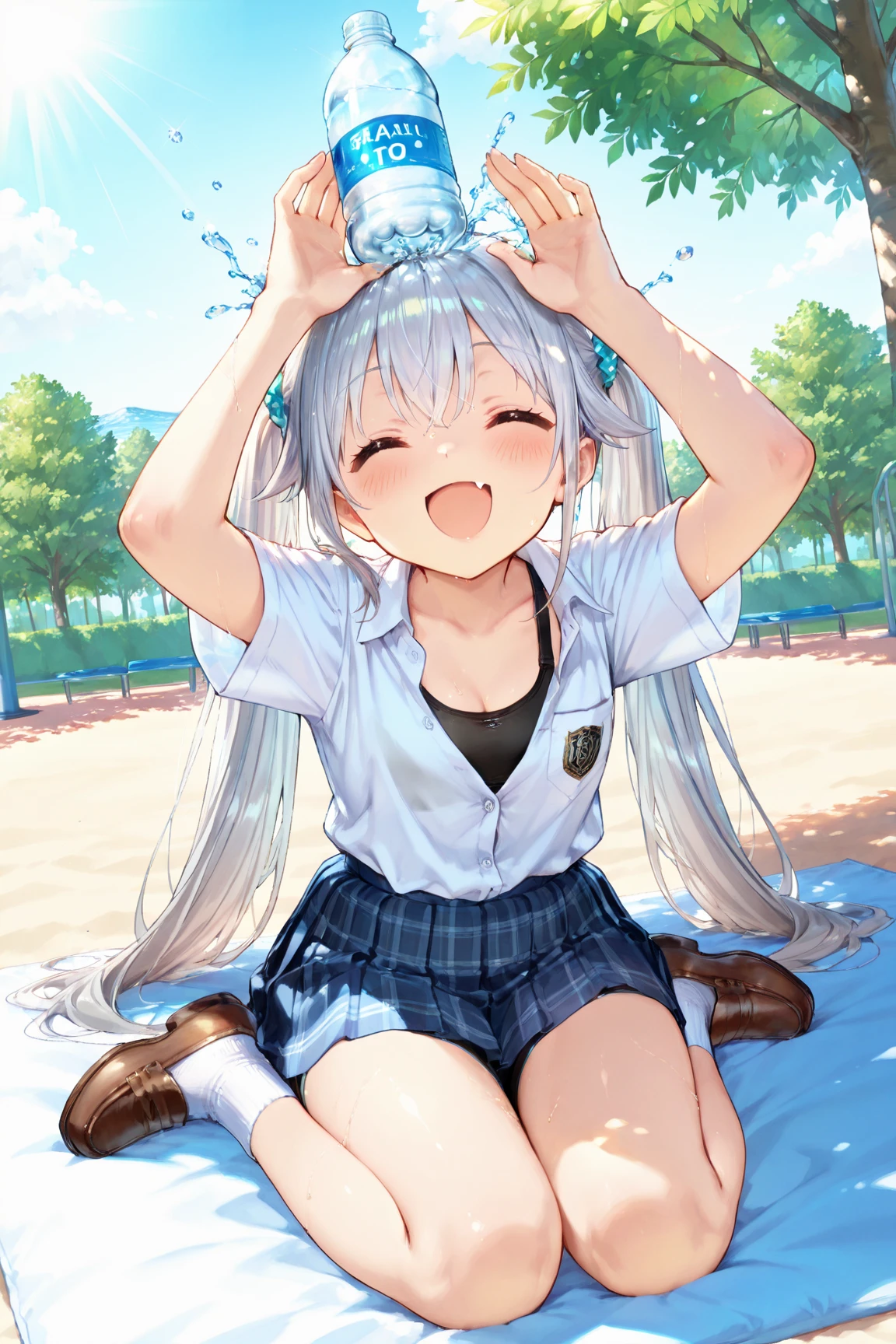 Men holding penises and surrounding a girl、Teasing Smile、、From the penis、、女の子のためのBukkake、Thick thighs crowded together、 8-year-old、Small breasts、Low length、Young Face、Pink Dress、Striped underwear、Skirt flip、Mesugaki Smiles、In the park during the day、Bukkake、Mouthful of cum
