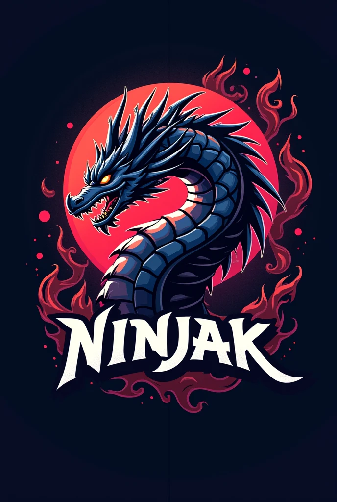 GNK logo sports with red and black color in ring and Dragon on background logo with crown on top with eye dragon fire add GNK first Dragon remove background 