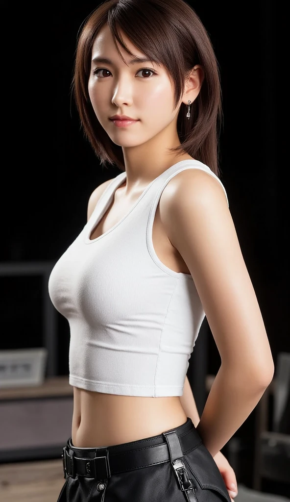 (Best Quality,16 K, high resolution, masutepiece:1.2), Ultra-detailed, (Realistic, Photorealistic, Photorealsitic:1.37), (shoot from below:1.5), Front angle, (from below :1.4), (crotch focus:1.2), (low angle:1.2), BREAK, Athletic Runner, Beautiful High School Girl, Medium bob hair, stunning light brown hair, glowing light brown eyes, (plump big breasts), Constricted waist, curvy figure, track and field, Navel Ejection, Blushing, Sweat, Bright sunlight, Looking at the camera,