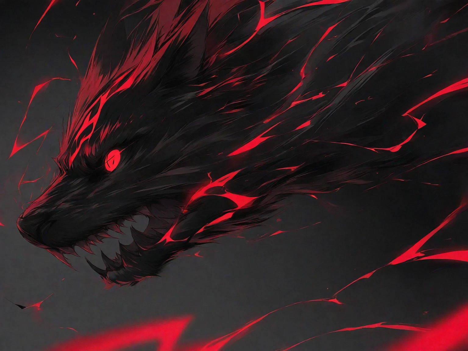 (best quality, 4K, high resolution, masterpart: 1.2), ultra detail,grotrsco wolf covered in red eyes. medium: oil painting, horror, night scene, dark atmosphere, sinister shadows, glaring red eyes, powerful presence, sharp teeth, raw fur, full moonlight, ominous mood, strange silhouette, supernatural presence, dense fog, ancient runes, whispering winds, mysterious atmosphere, untameable nature, sinister energy, suspense, terrible creatures, hint of danger, grotesque transformation, unleashing chaos and power, wickedly beautiful. score_9, score_8_up, score_7_up, source_anime wolf covered in eyes, eyes, red eyes, liquid, ((extra eyes)), dynamic, spooky smile, tentacled hair with red eyes, cel shading, red theme,(no humans),de perfil