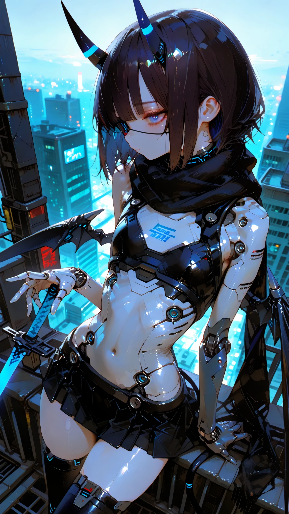(best illuminate) , (Extremely complex and detailed) , 4K unification, (super-detailed CG: 1.2) , (8K: 1.2),(Original), (tmasterpiece) , (Best quality at best),(tmasterpiece:1.4),Anime-ish high quality,(tmasterpiece),tmasterpiece, Ultra-clear image quality，Clearer than the movie，（delicated face）Best quality at best, Huang Li,((Master of Peace, 4K, 8K, Sam, A high resolution))，female student，She is in the city of the future，cyber punk personage，motorbiker，Wear a helmet and headphones，Tech motorcycles，The stands up,Exposing the abdomen，edd，springtime, perfect body figure, sliver long hair, dynamicposes,legs exposed，city in the style of cyberpunk，Navel-baring combat uniform，Fighting posture，Bleeding from the belly button eye，There is blood in the stomach，Cover your abdomen when injured，agony