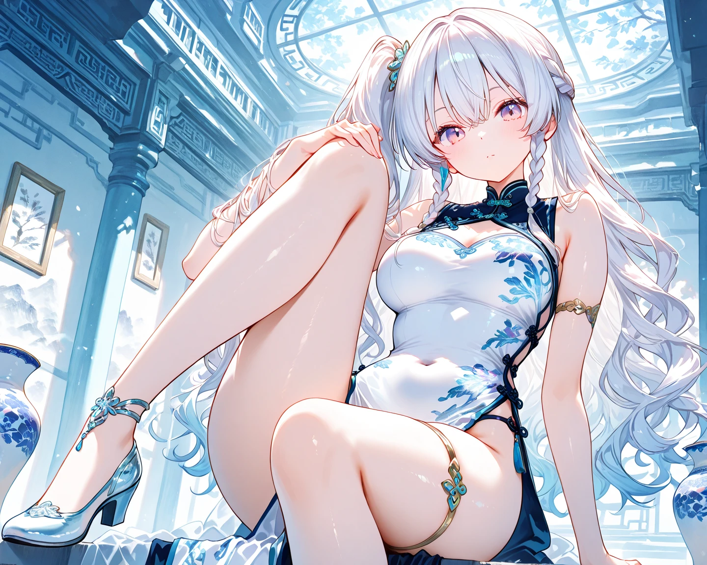(masterpiece, best quality:1.2), girl, solo, 1girl, bluejoucho, full body, blush, smile ,aroused, ahegao, (nsfw), grabbing breasts, grabbing own breasts, female masturbation, <lora:IseikaiJoucho_NemophilaV1[bluejoucho]:1> <lora:concept-female_masturbation-v2:0.3> female masturbation