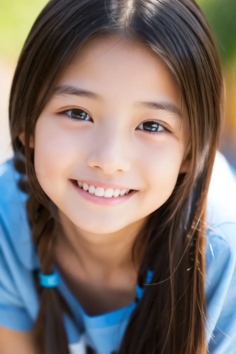 13 years old、smile、Beautiful eyes、shine、