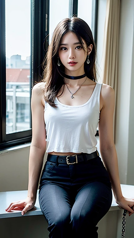 (((best quality, 8K, Masterpiece:1.4)), (ผู้femaleอายุ 20 ปี), Masterpiece, different, high resolution, High quality, wide angle, small face, female, Sagging breasts, fit, stretch, Gentle face, bare shoulders, Diaphragm, Short sleeve shirt. (long, Blonde, My hair is very wavy..)
(Sitting alone on the sofa in the living room) (ซีคอมSagging breastsนุ่ม) winter winter forest: 1.3 big eyes: 1.3 ห้างสรรพสินค้า เค้กพุง สวมหมวกสีดำ Sagging breasts หน้าอกใหญ่, high resolution, ผู้female 1 คน, choker,Necklace for glowing skin, alone, tattoo, decorate, pink lips, ผมlong, blue eyes, sharp eyeliner, Blush eyeshadow with thick eyelashes, Very delicate and beautiful, round chin,gag, hips up, Open the abdomen.., small low waisted shorts