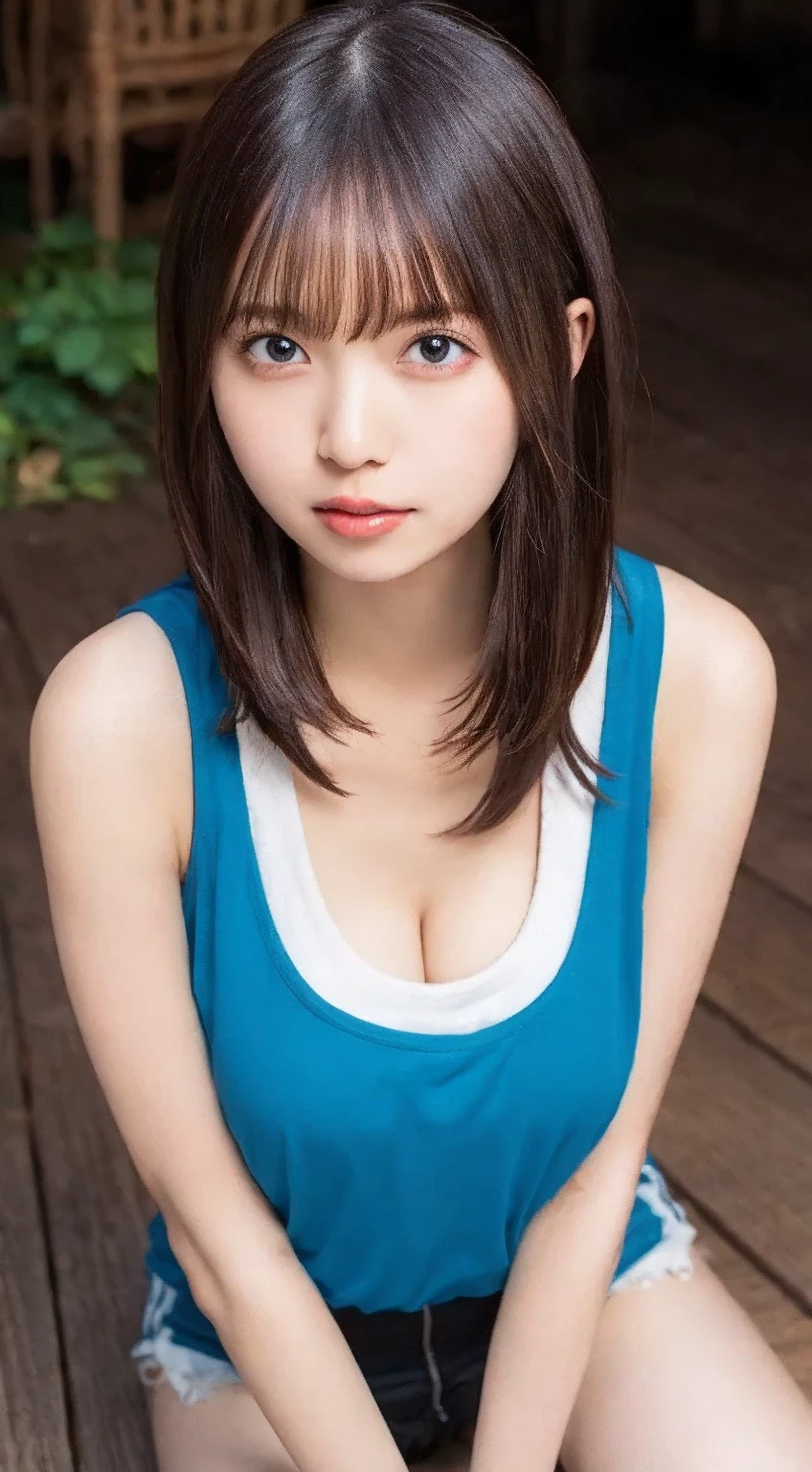 1 top quality girl　Very cute beauty　small, Bright Eyes　Shine, Shine肌　18-year-old, Black Hair　Clean and bright appearance, , and a cute　Beautiful Bangs　Big Breasts　School　high school　Nude Erotica　Blushed cheeks
