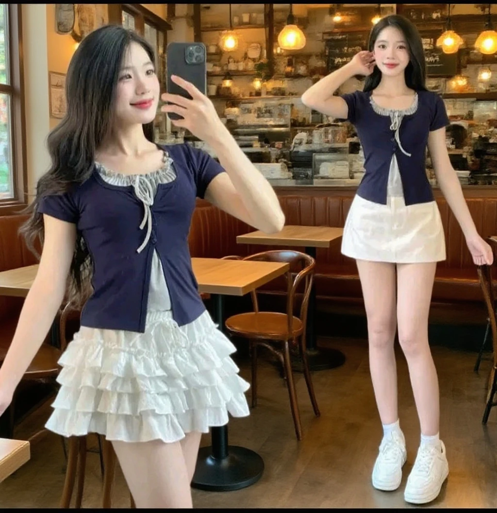 Full body photo of a beautiful sexy woman in a very short skirt and sewn stockings,stands_straight,((独奏)),AS-Adult,At the office,high-heels,Craving sexual,strokes_herself,(best qualtiy,A high resolution,tmasterpiece:1.3),A tall and beautiful woman,Dark brown hair in loose wavy styling,nedium breasts,Wear a pendant,Beautifully rendered details in face and skin textures,Detailed eyes,二重まぶた