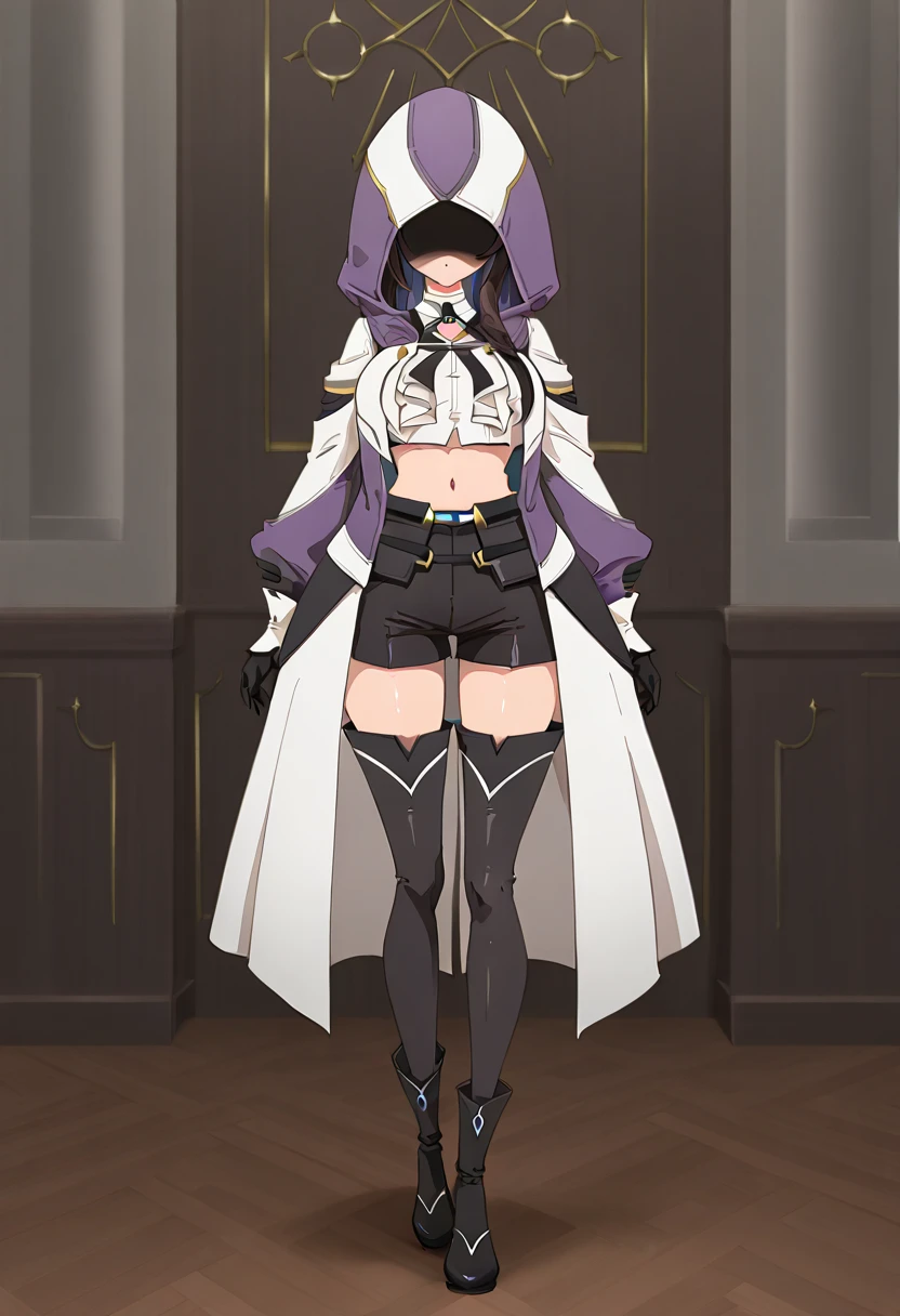((Masterpiece,Best quality,8K)),Silvery-white emanation,a purple eye,Dull hair, Tsundere,High Root,blacksilk,black lence stockings,The halo,lacepantyhose,Like a god,Blackn clothes, Sense of oppression,ancient wear,Perfect face, full body,Oppressive atmosphere