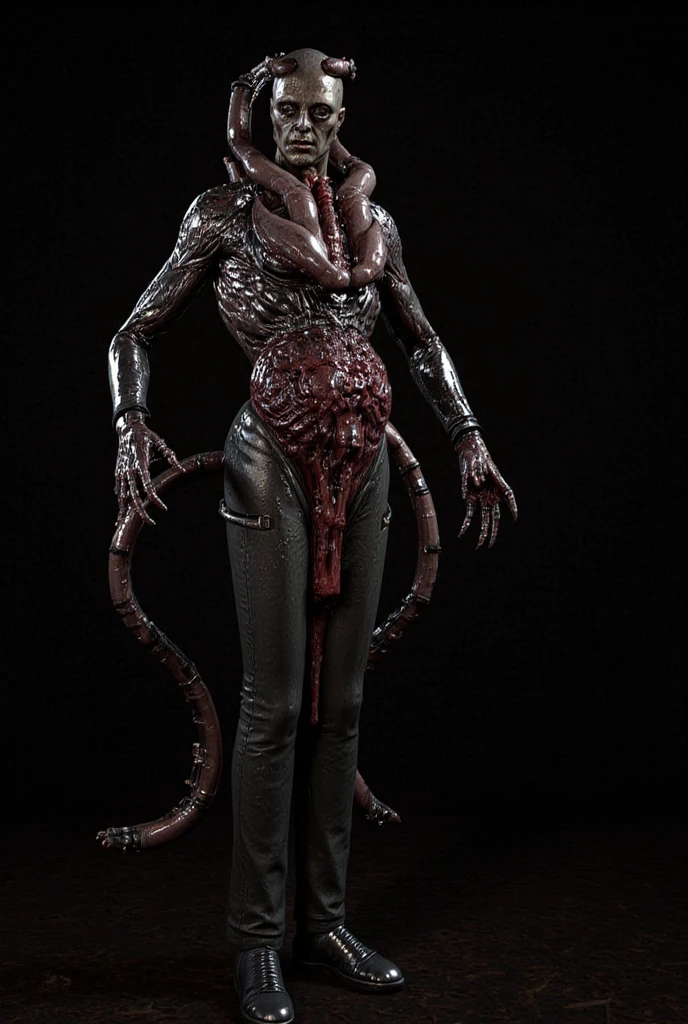 a close up of a statue of a woman with a red hair, female humanoid creature, female alien, supermodel in silent hill, alien woman, lolth, hot goo humanoid woman, hot slime humanoid woman, sil from species, slime woman hybrid, perfect human female specimen, slime skin, lilith, female assassin, creepy pose, pale skinned, female full body