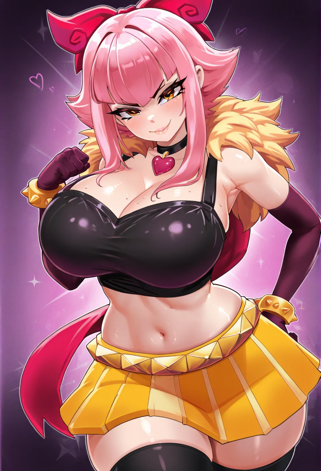 Mad Mew Mew (undertale) hentai very big tits naked breasts exposed big breasts very big wearing a black swimsuit the mark on the breast sexy tits