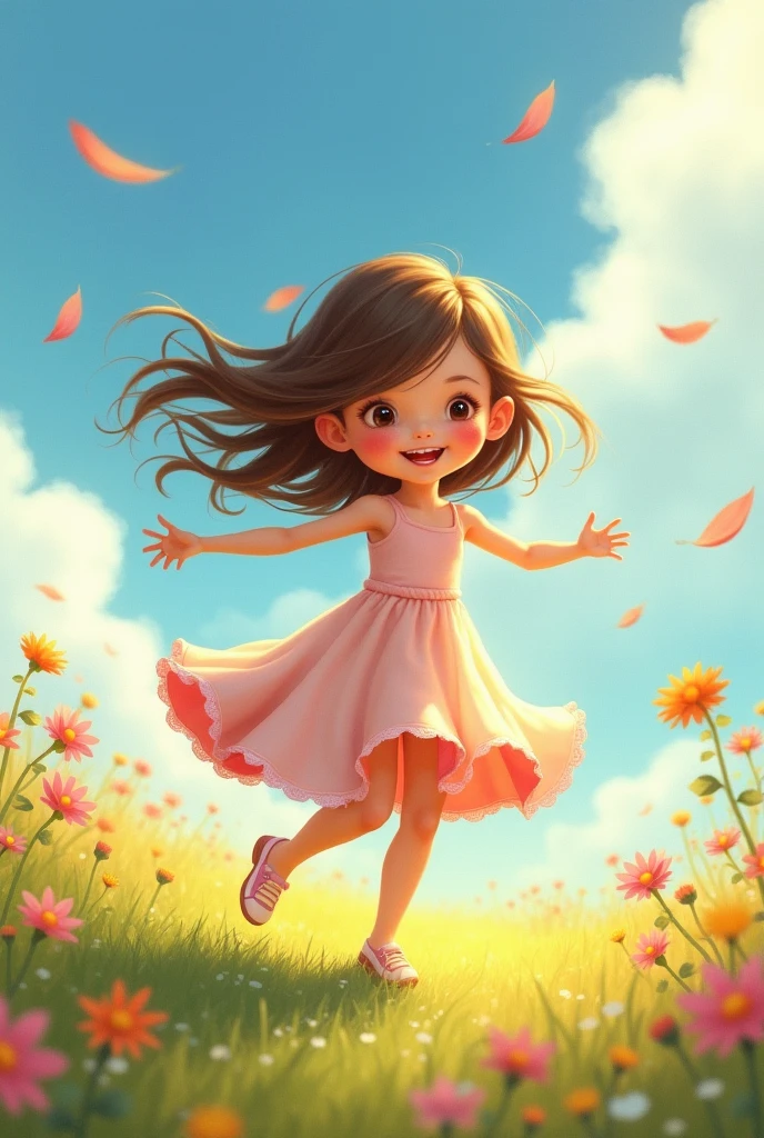 A girl dancing crazily and doing somersaults A girl dancing crazily AND doing somersaults