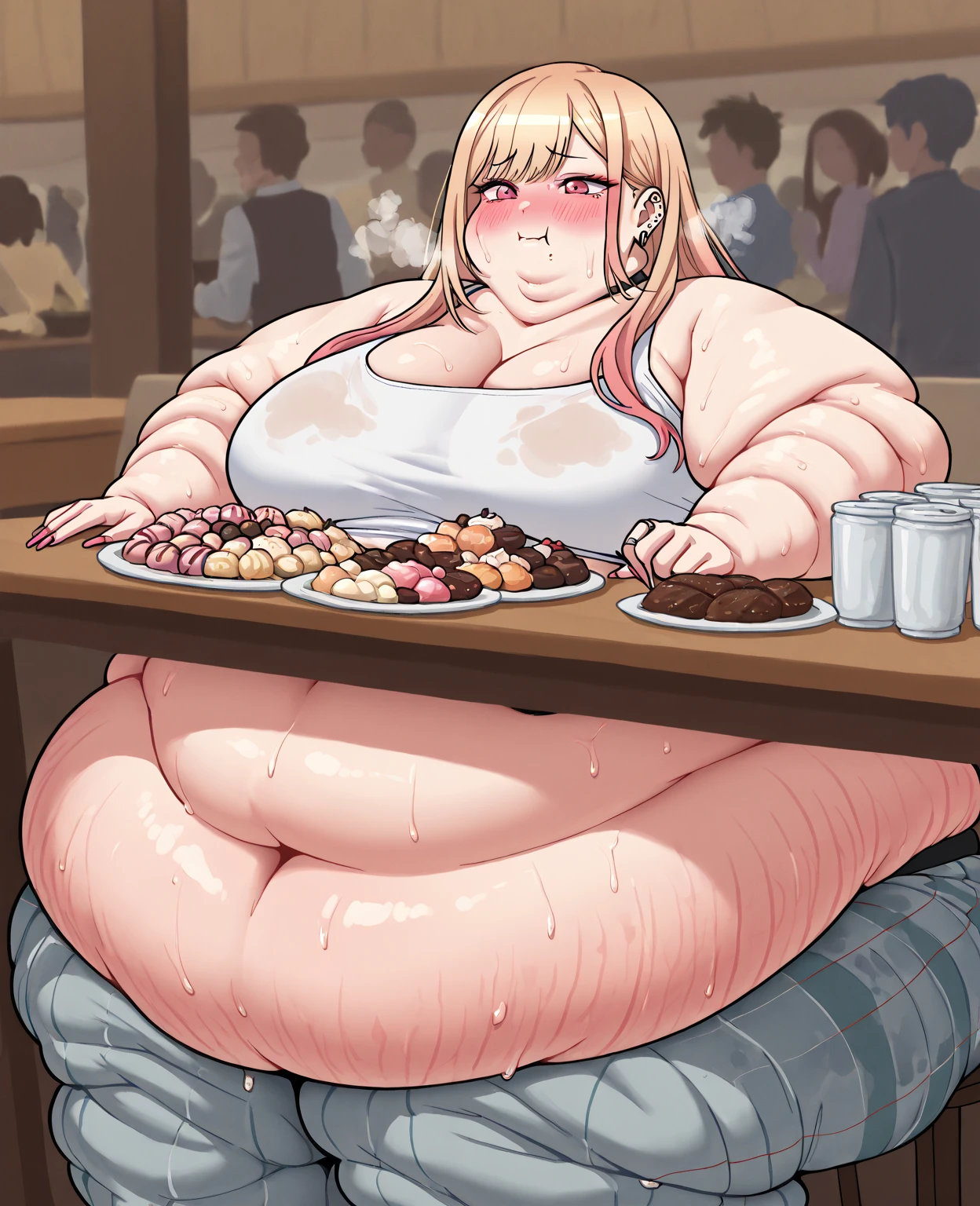 2 girls,mutiple girl,girls,1 ussbbw otaku:1.8,1 skinny girl beside ussbbw,(8k, best quality, masterpiece:1.2),1 grandma,huge breasts, sagging breasts,Morbidly Obese,twintails, grin, naughty smile, :d ,nsfw,(ecstasy:1.3) ,(slut:1.2),(vulgarity:1.3),(fucked silly:1.1),(steam:1.1),(wet:1.8),(trembling:0.8),(tears:0.7) ,(drooling:0.6),(sweat:0.8),double chin:1.3,ssbbw,huge body,big body,sitting,bed room,(tall stature:1.2),(election of pink nipples:1.2),(vulgarity:1.1),(fucked silly:1.1),(steam:1.1),(wet:1.1),(trembling:1.1),immobile blob fattest,fattest arm roll,fattest leg roll,gothic-lolita,adult,tall,sad, grin, squint smile,masturbation,siblings,(age difference:1.3),body shape difference:1.3,Massive amounts of junk dusty food, feeder