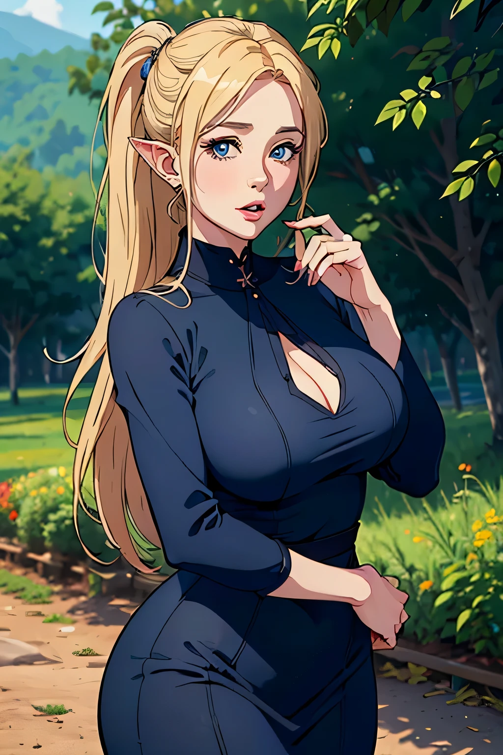 masterpiece,best quality,1girl,18yo,beautiful girl,BREAK,(鎧:1.8),(voluptuous bust,thin waist:1.4),navel exposed,BREAK,(Beautiful blonde,braid,Green Eyes:1.5),(Embarrassed smile:1.3),