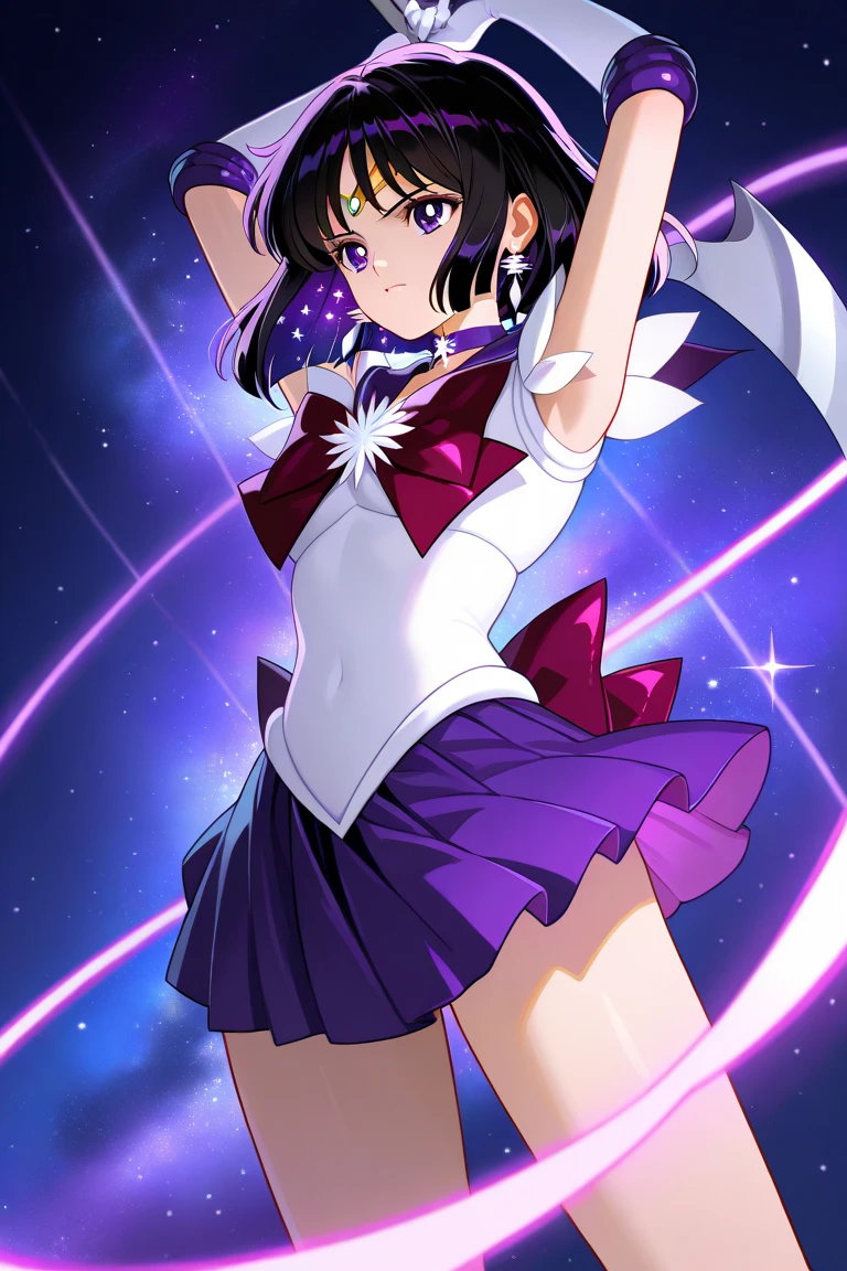 nsfw, kanao tsuyuri, black hair, butterfly, butterfly hair ornament, (purple eyes:1.1), side ponytail, ponytail,
sailor outfit, purple sailor outfit, elbow gloves, sailor moon,
(best quality, masterpiece, RAW photo,ultra-detailed:1.2), 1girl,solo,looking at viewer,smile