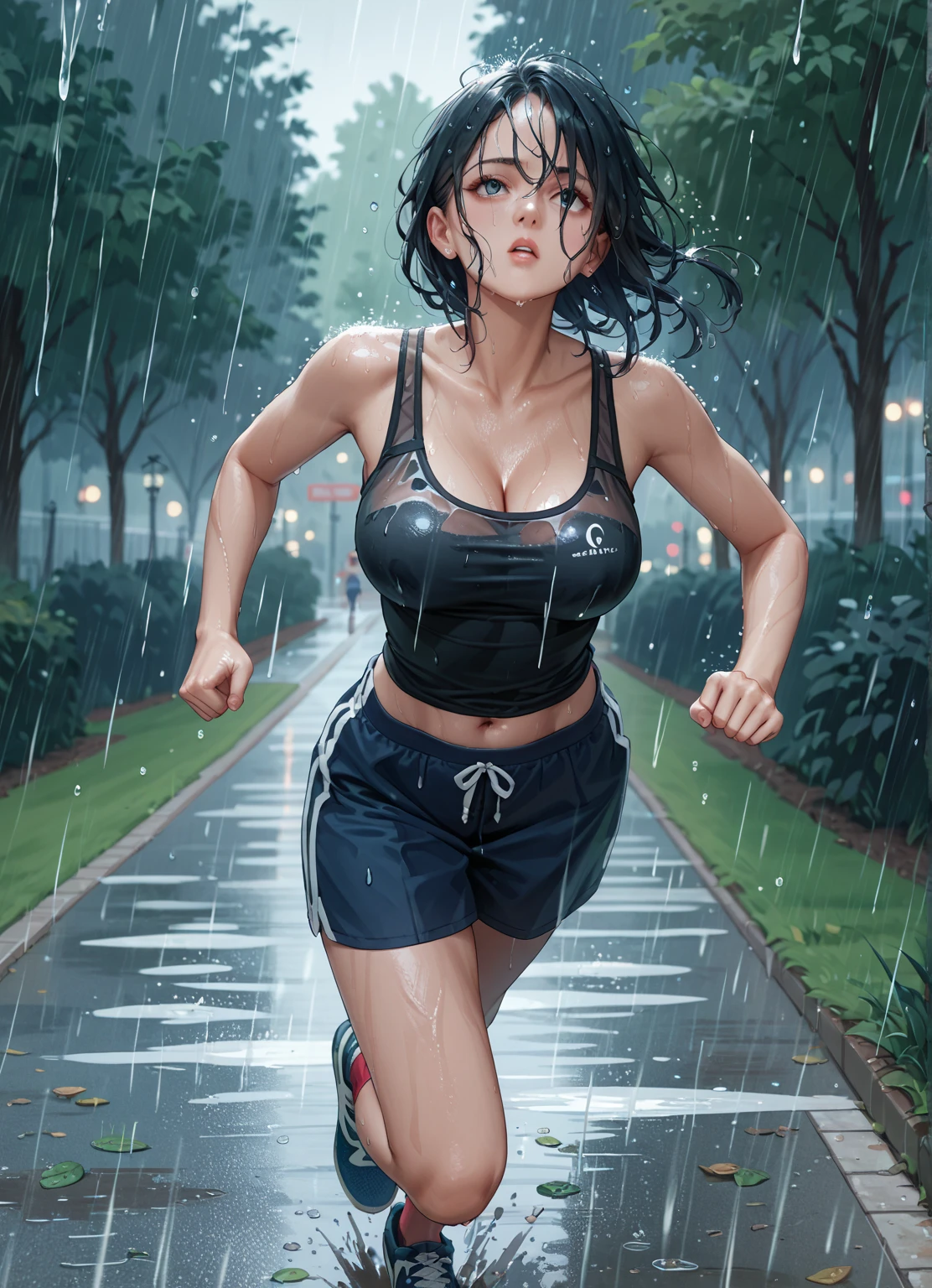 nsfw darkness running topless rain